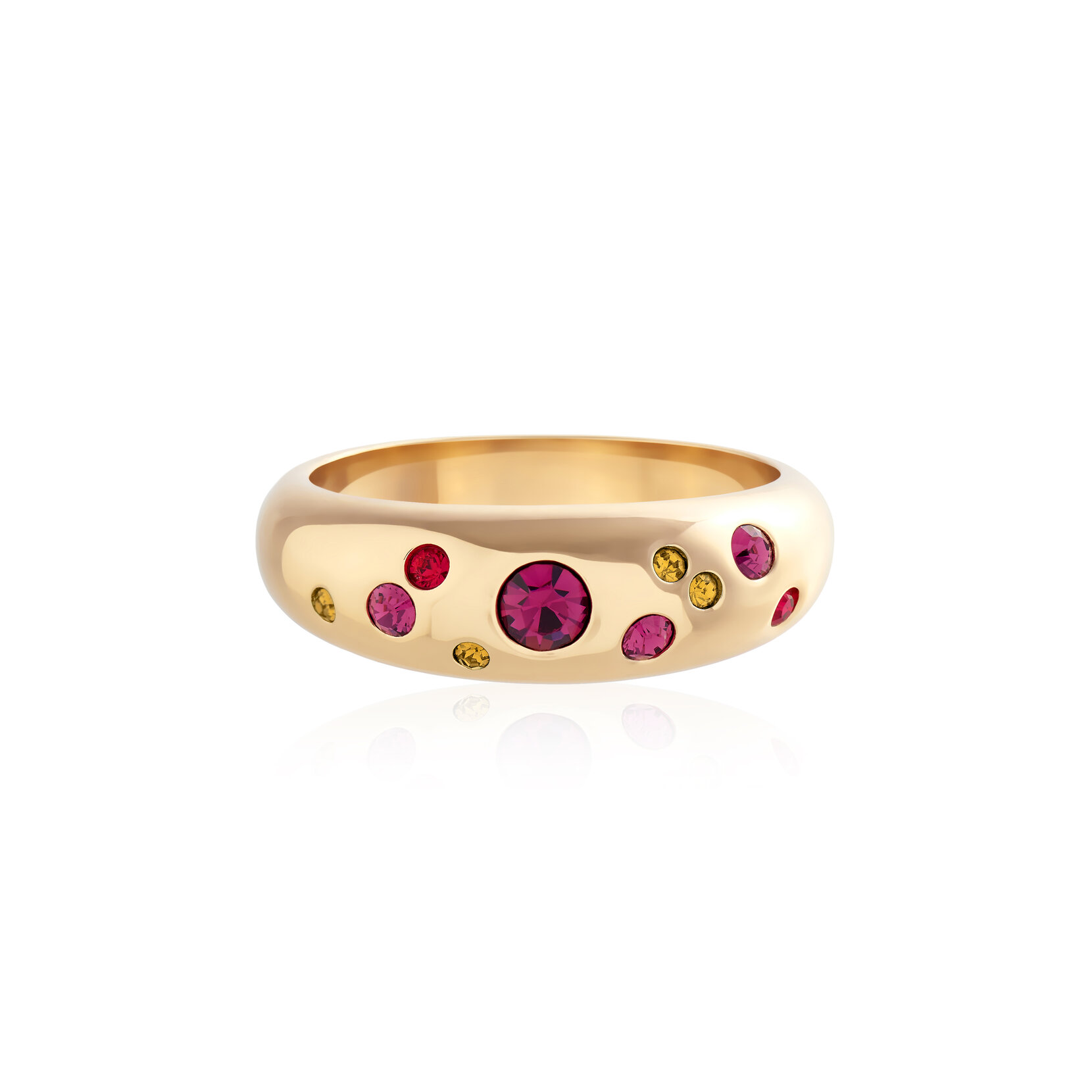 Bague Jewel Tone Rainbow or