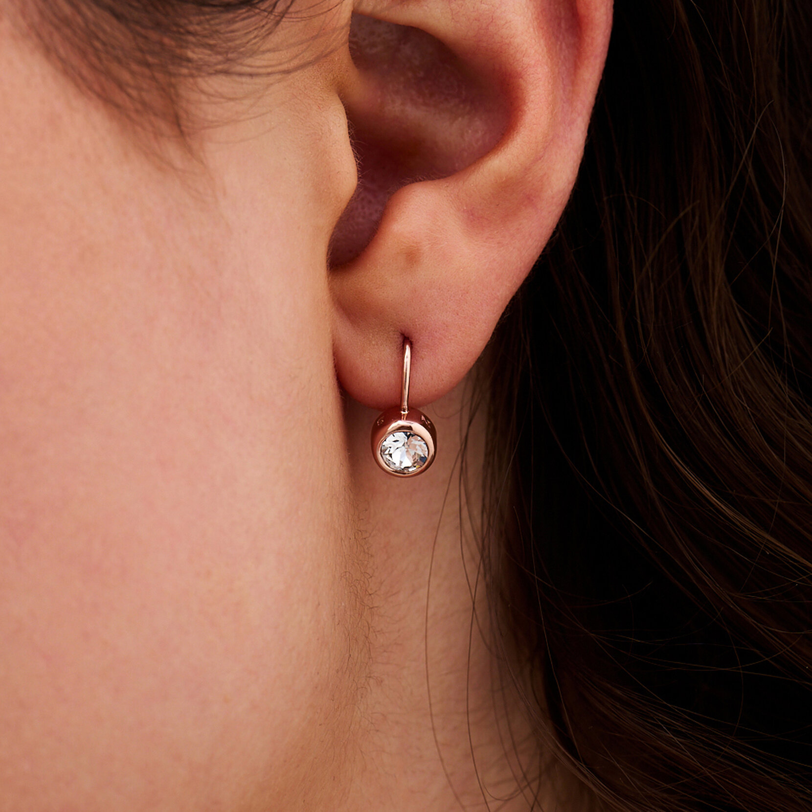 Boucles d’oreilles Classic Drop Crystal or rose