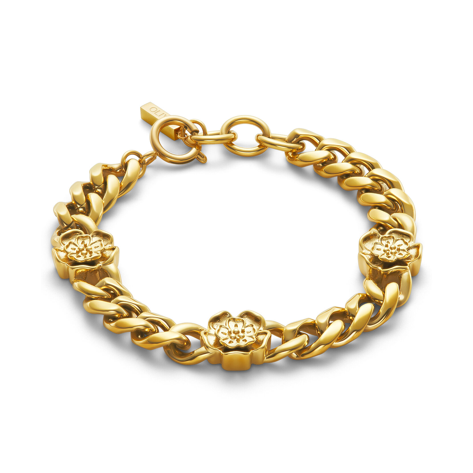 Tudor Rose Gold Plated Link Chain Bracelet