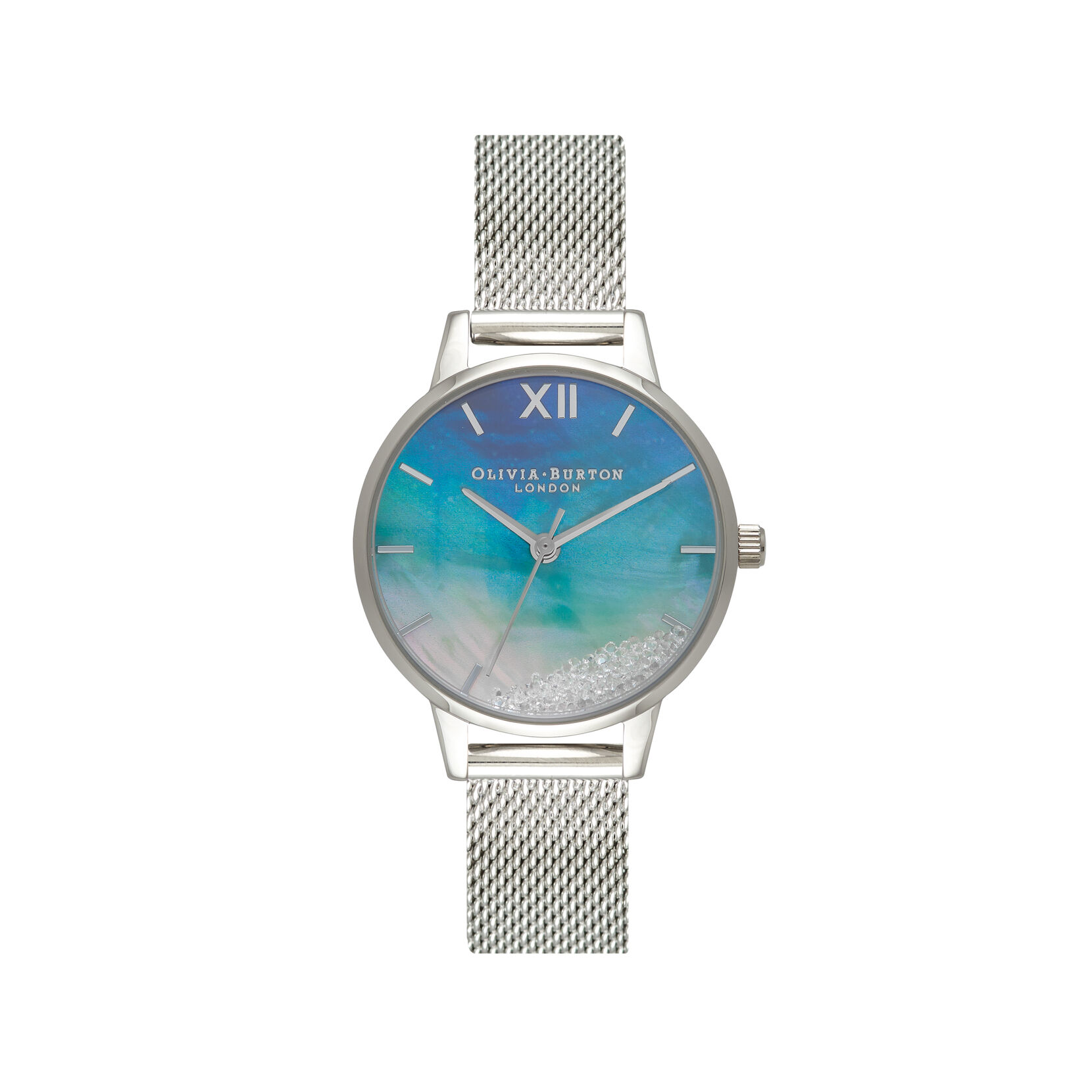 Under The Sea 30mm Blue & Silver Mesh Watch
