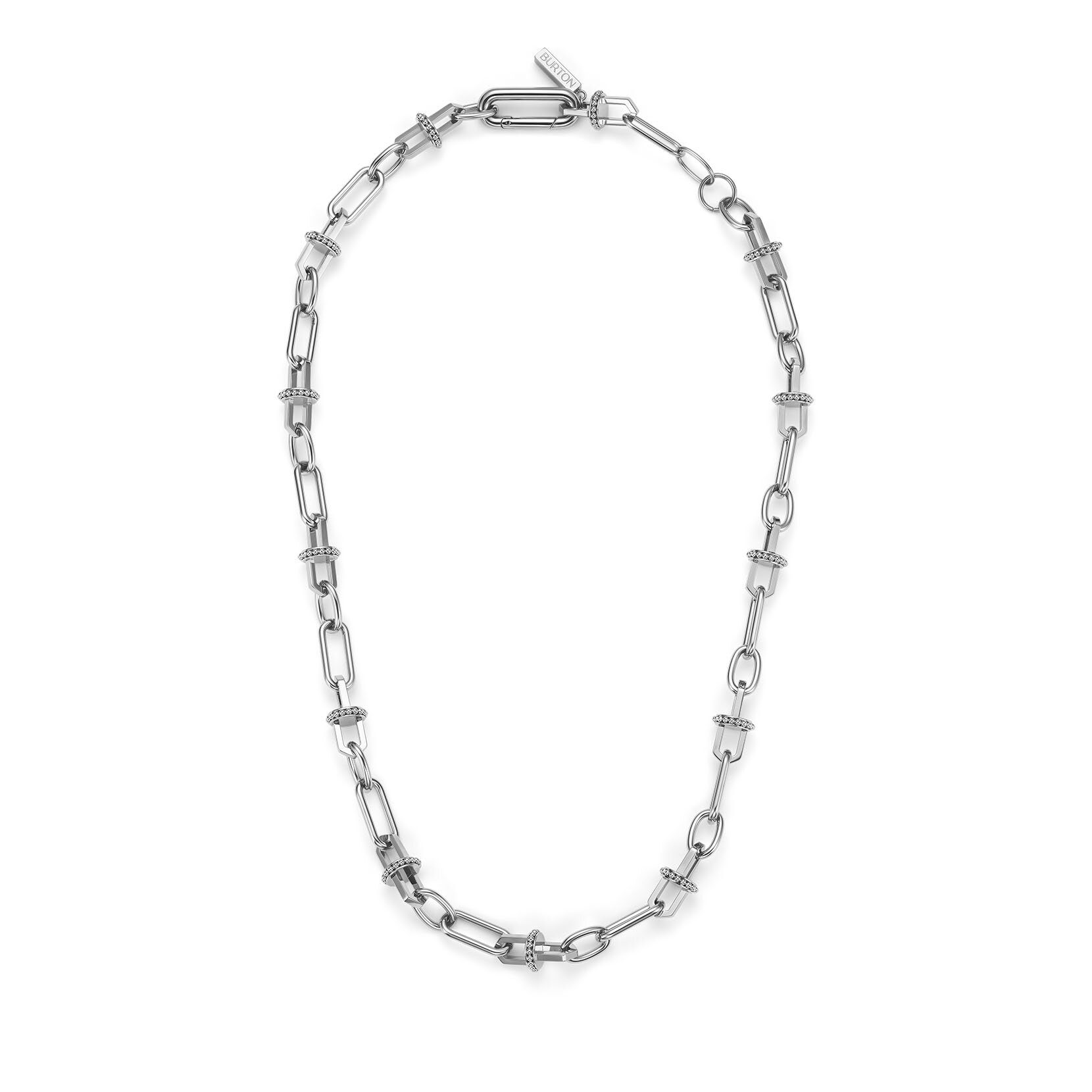 Mini Anchor Link Silver Tone Necklace