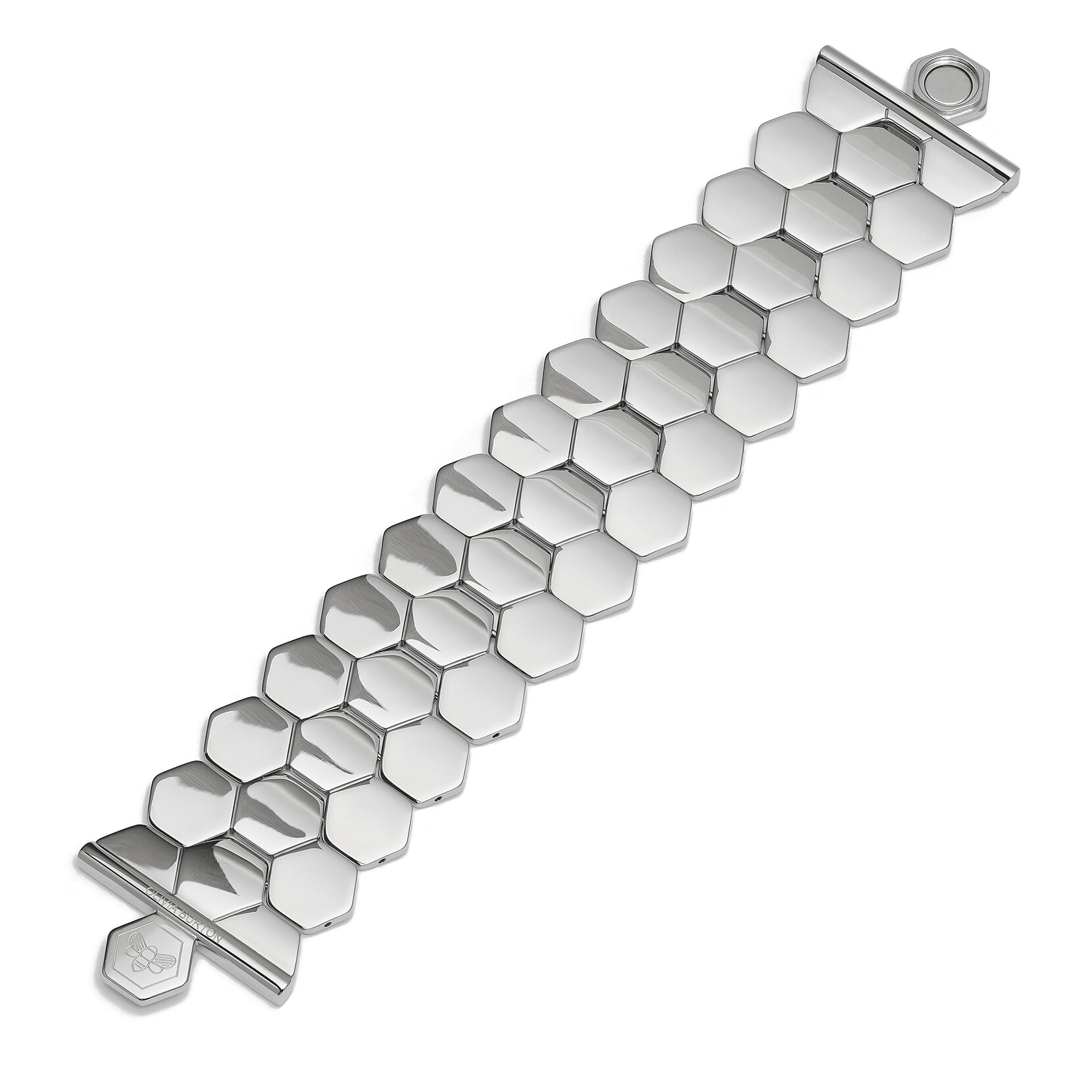 Honeycomb Silver Tone Cuff Bracelet