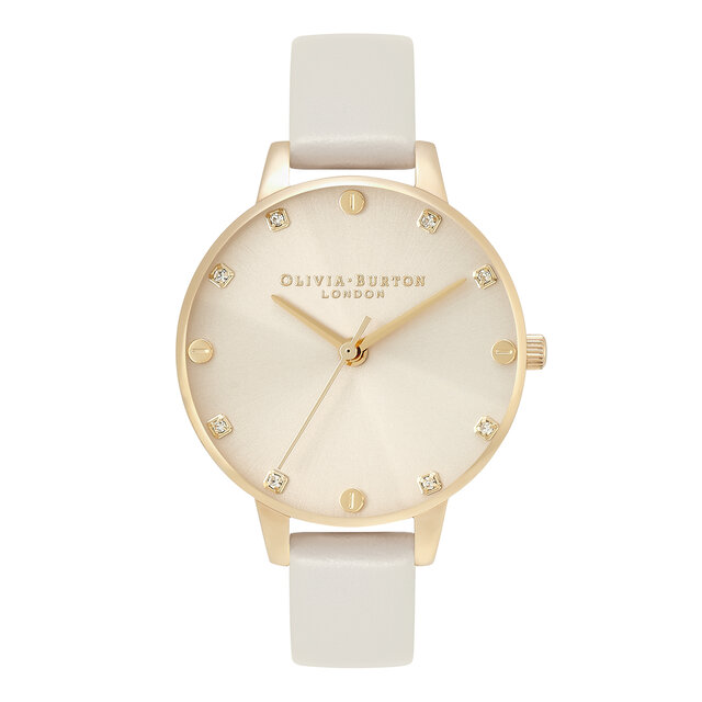 Montre Classic Screw Detail Eco Vegan à cadran Demi or et nude