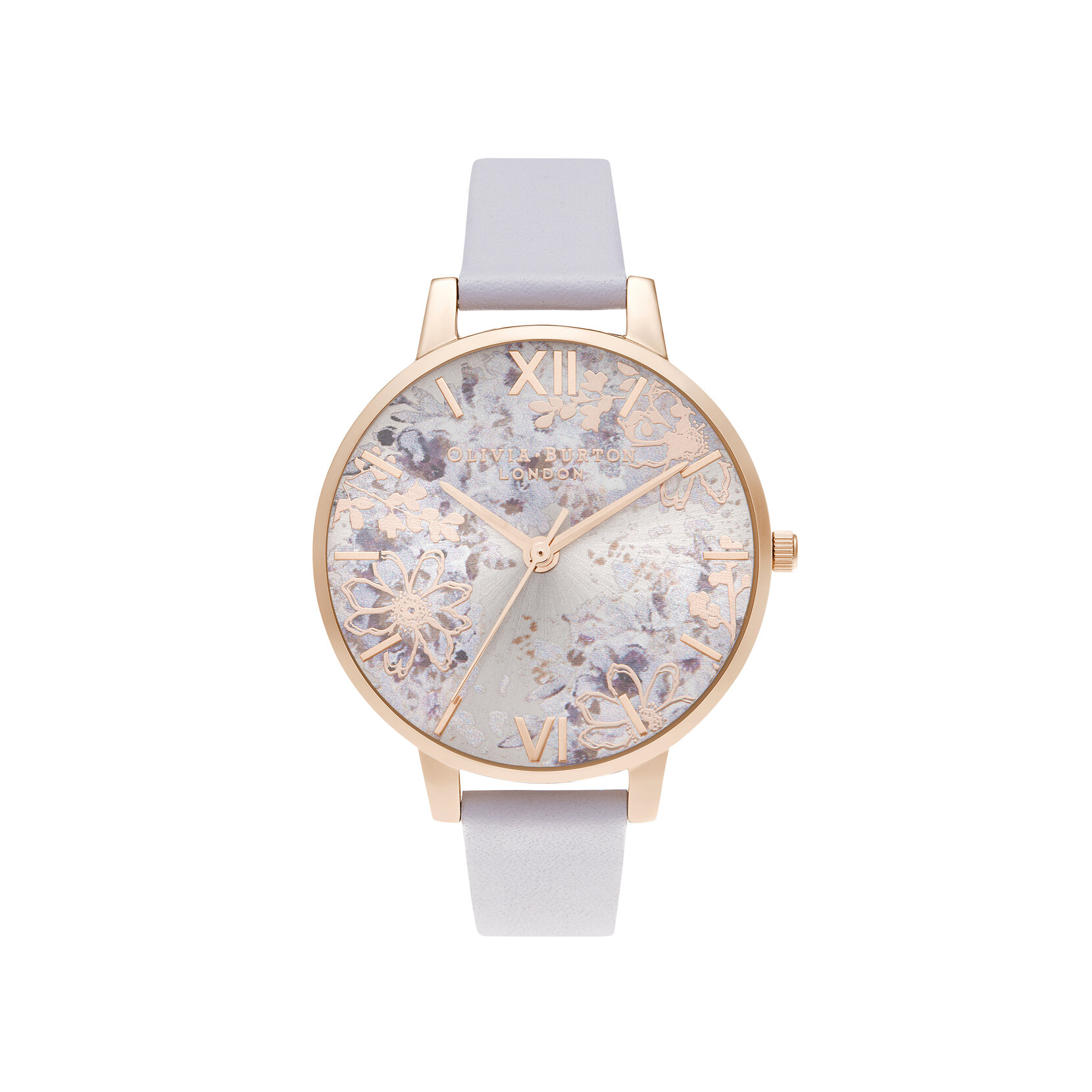 38mm Carnation Gold & Lilac Leather Strap Watch