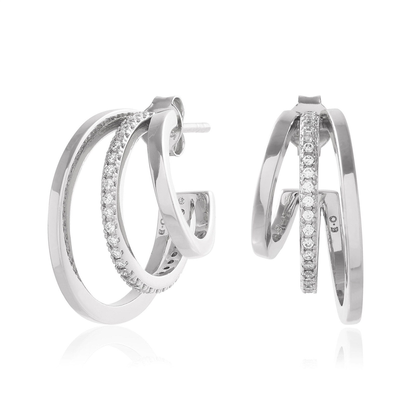 Silver Multi Hoop Earrings