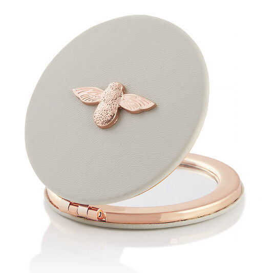 3D Bee Compact Mirror Grey & Rose Gold