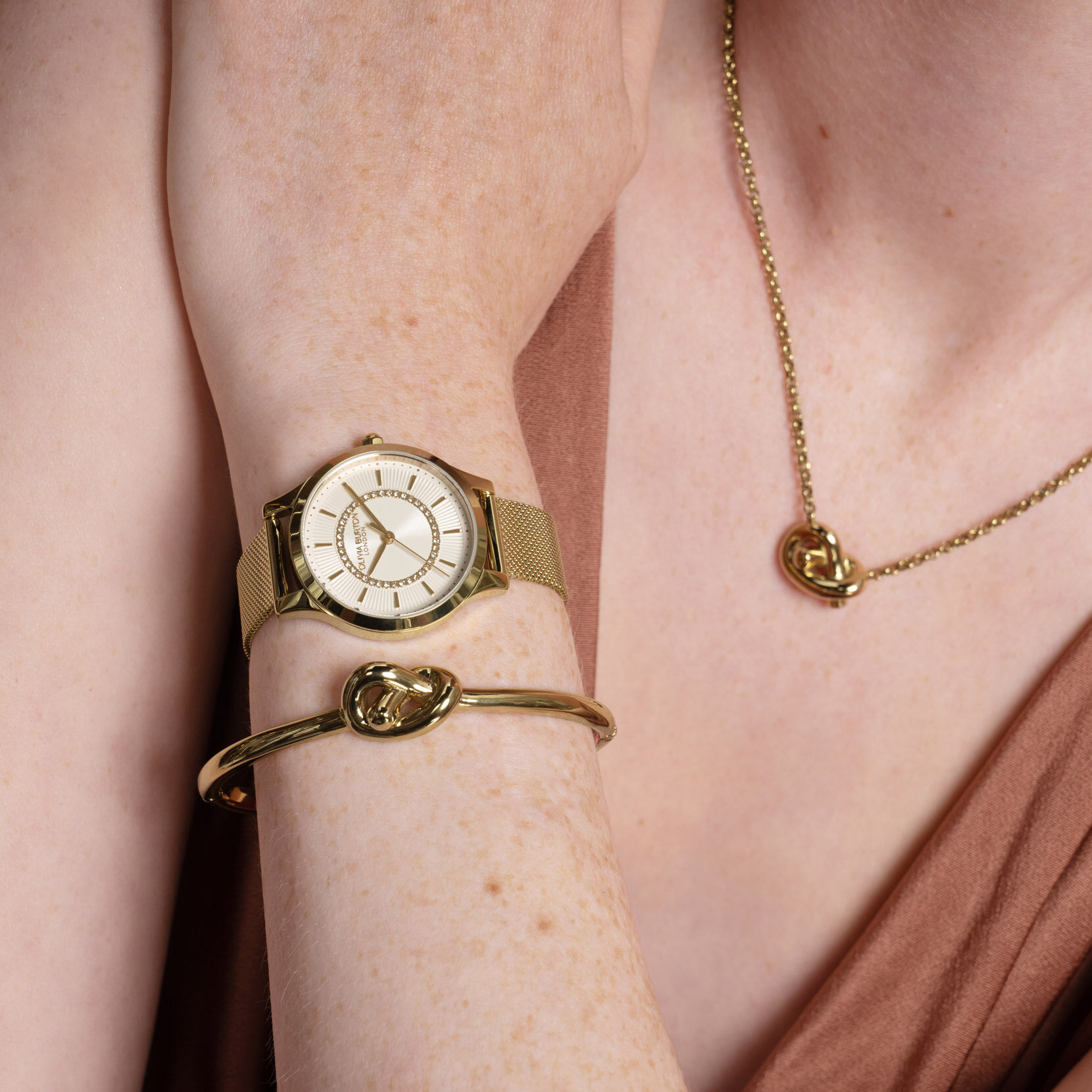 Montre Wonderlust 30mm Ivoire & Maille Or