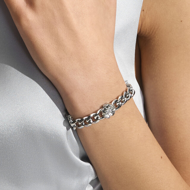 Bracelet Tudor avec Chaîne à Maillons Argent Rosé
