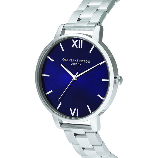 Shoreditch Classic, Navy & Silver Bracelet