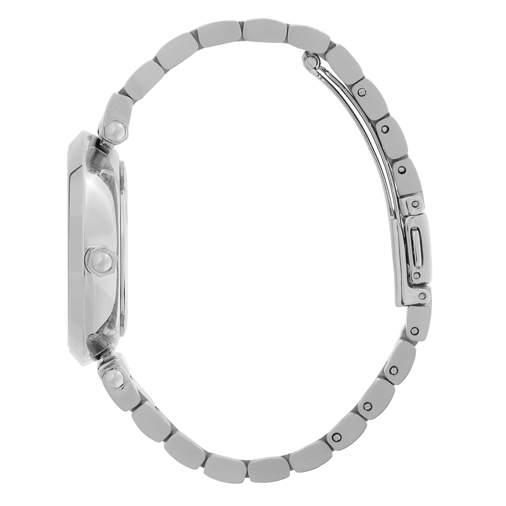 34mm Floral T-Bar White & Silver Bracelet Watch