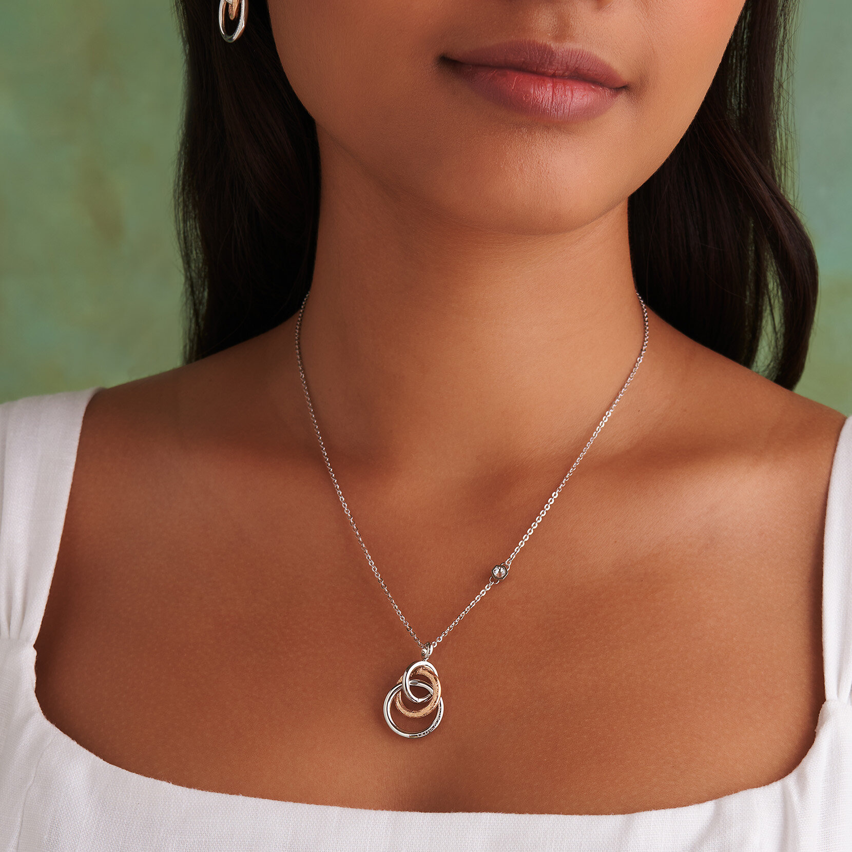 Collier Entrelacé Argent & Plaqué Or Rose