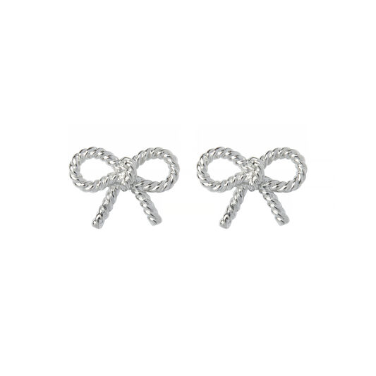 Vintage Bow Silver Earrings