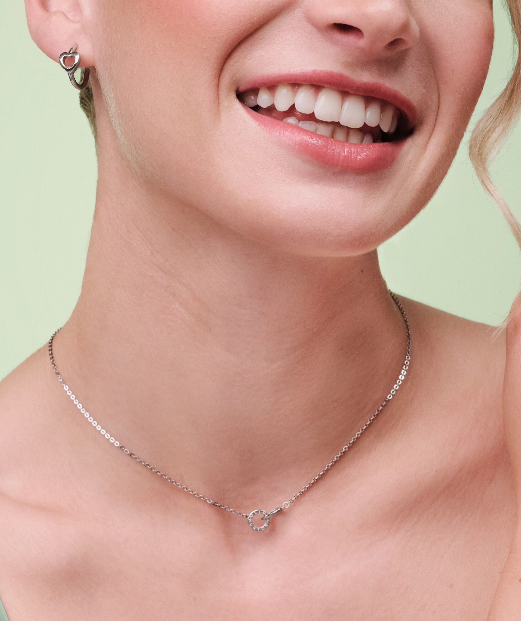 Classic Kindred Interlink Heart Silver Tone Necklace | Olivia