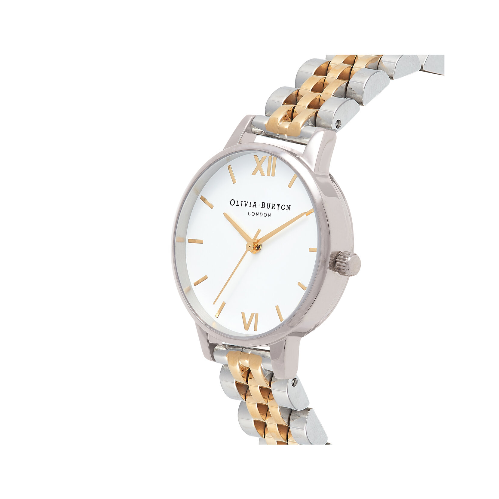 Montre et bracelet or et argent et cadran intermédiaire blanc
