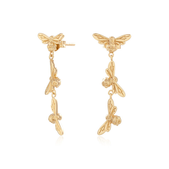 Lucky Bee Gold Drop Earrings