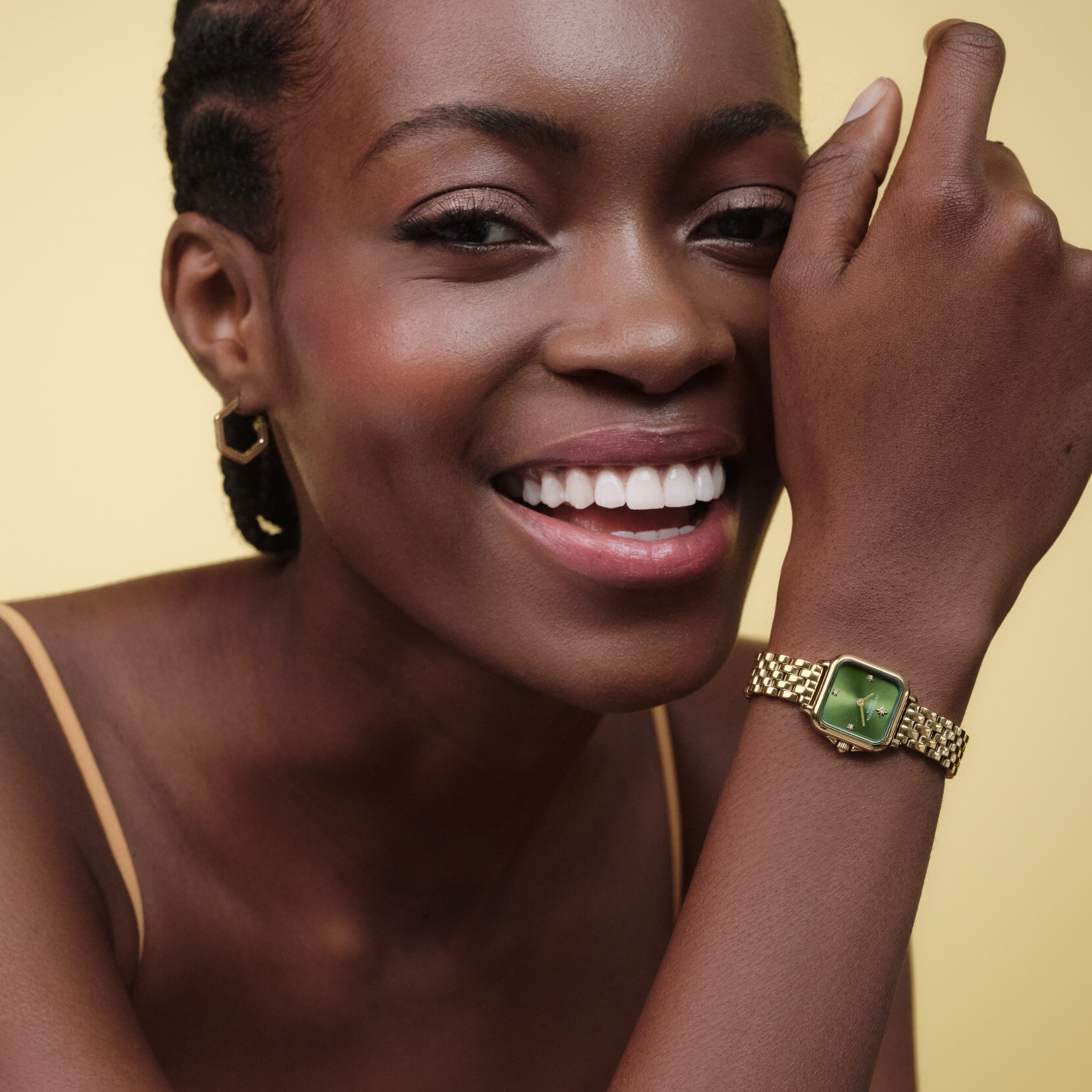 20mm Mini Grosvenor Deep Green & Gold Bracelet Watch