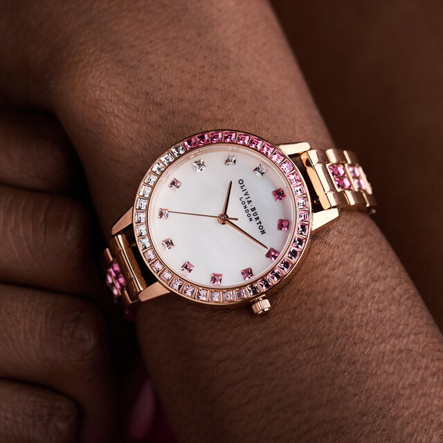 34mm White & Rose Gold Bracelet Watch