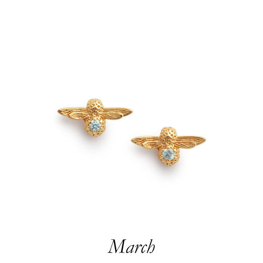 Celebration Gold & Aquamarine Bee Studs