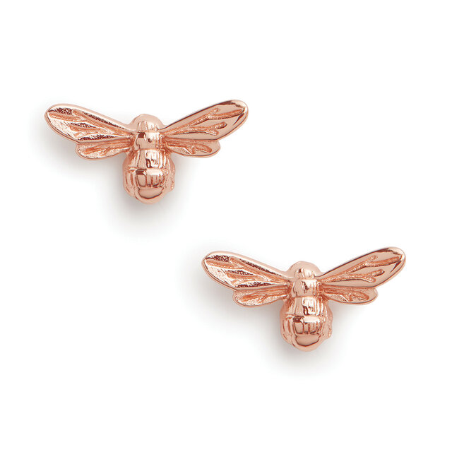 Rose Gold Bee Stud Earrings