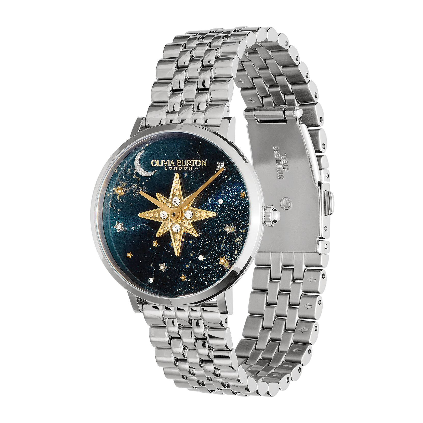 35mm Nova Slim Sapphire Blue & Silver Bracelet Watch