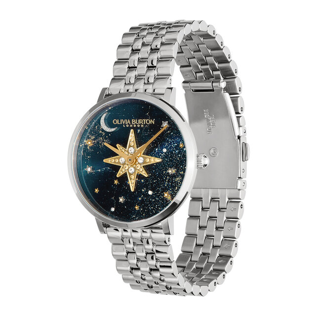 35mm Nova Slim Sapphire Blue & Silver Bracelet Watch