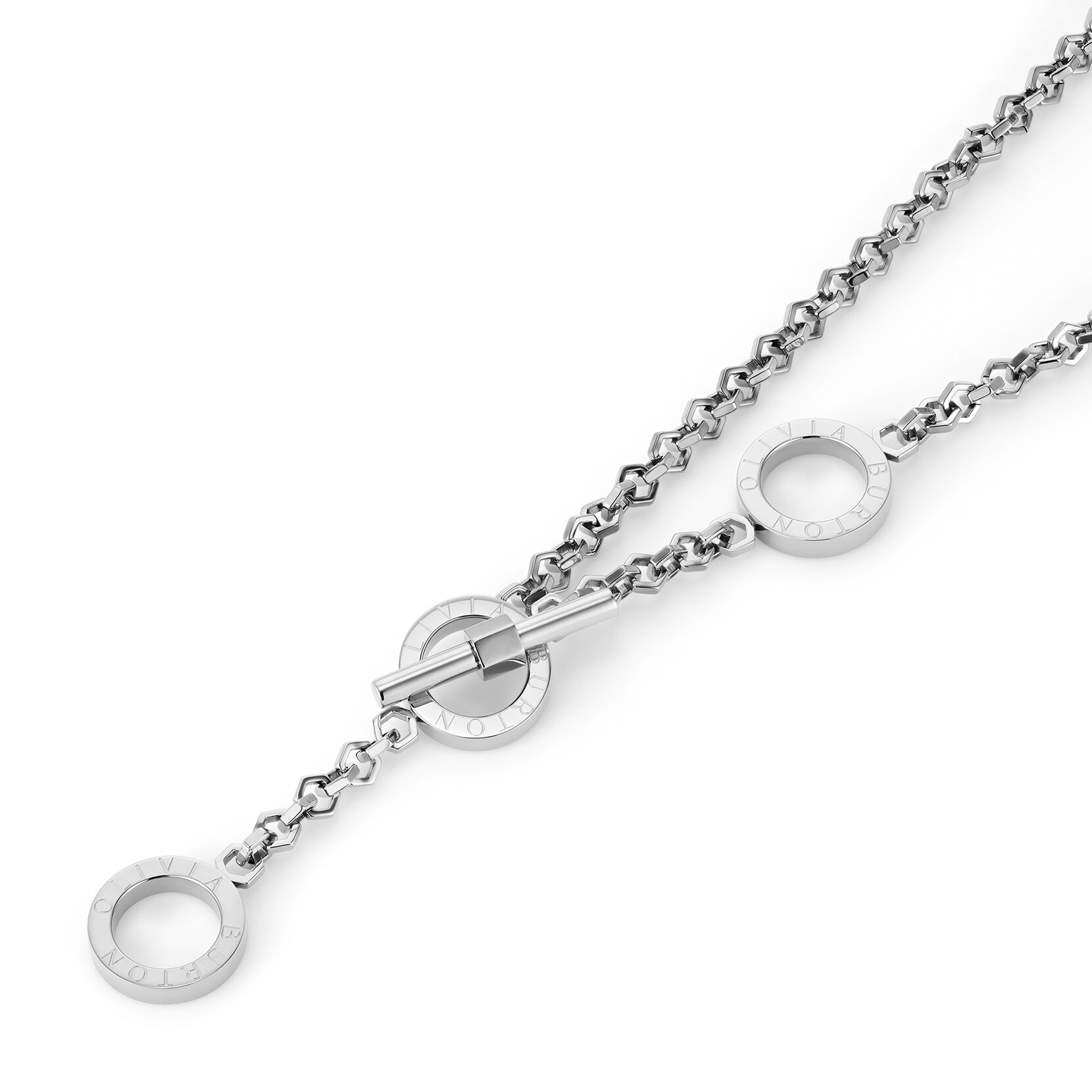 Collier Nid d'Abeille Toggle Argent