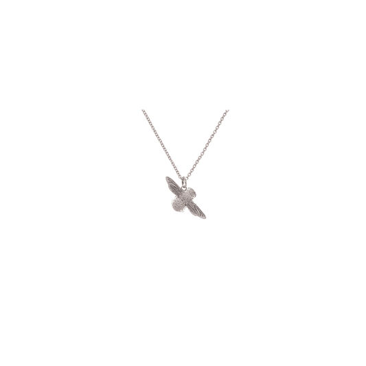 3D Bee Pendant Silver Necklace