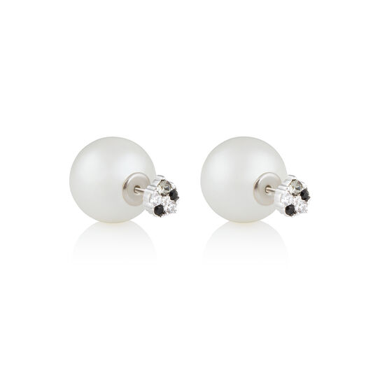 Under The Sea Pearl Back Silver Earrings