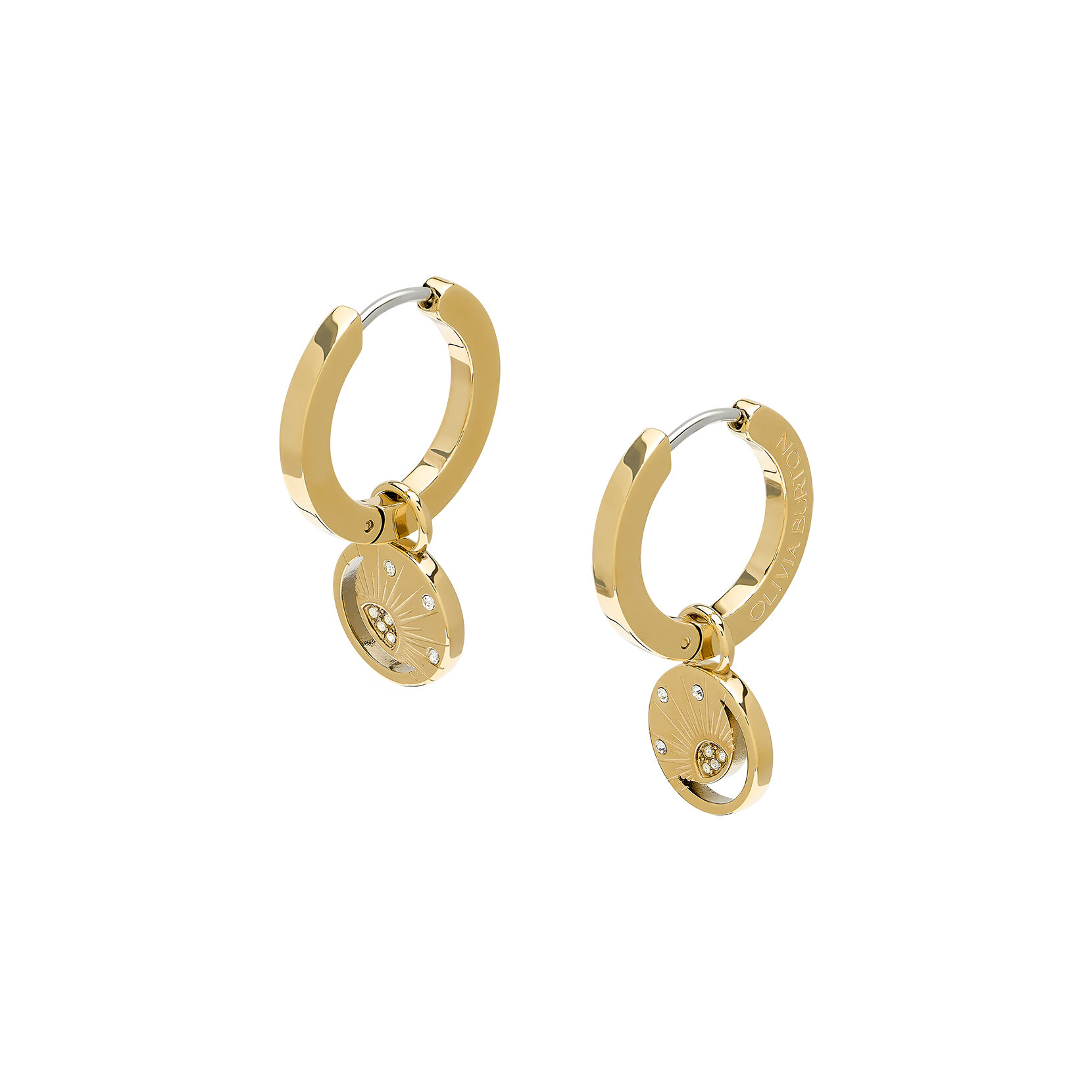 Boucles d'oreilles Créoles Soleil Céleste Plaqué Or