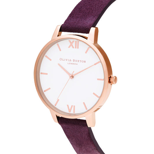 Shoreditch Classic, Burgundy Suede & Rose Gold
