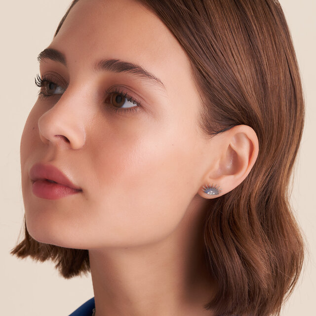 Clous d'oreilles Soleil Céleste Argent