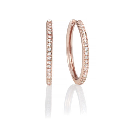 Cubic Zironia & Rose Gold Hoop Earrings