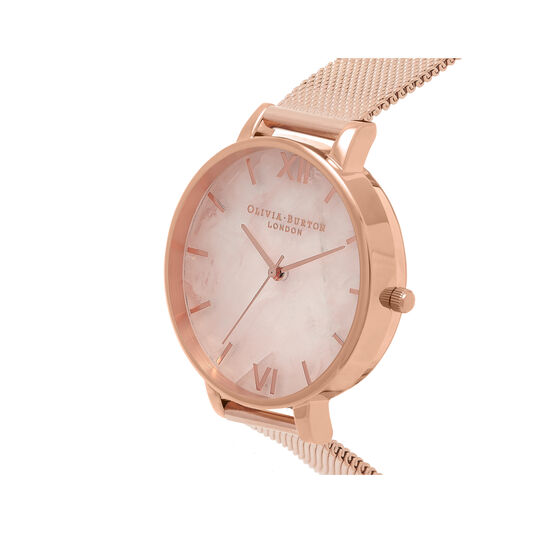 Semi Precious Rose Gold Mesh Watch