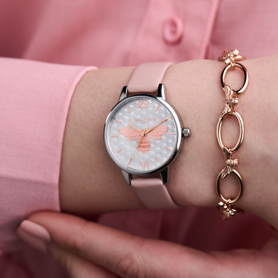 Olivia burton rose gold bee bracelet sale