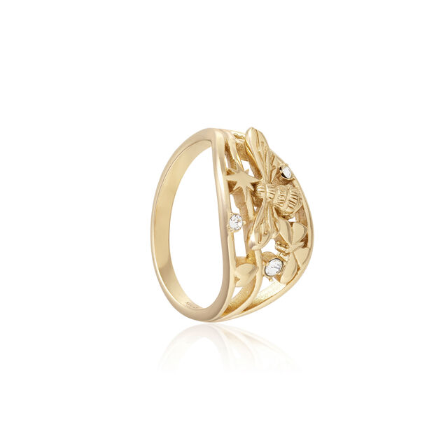Night Garden Gold Cluster Ring 925 (S)