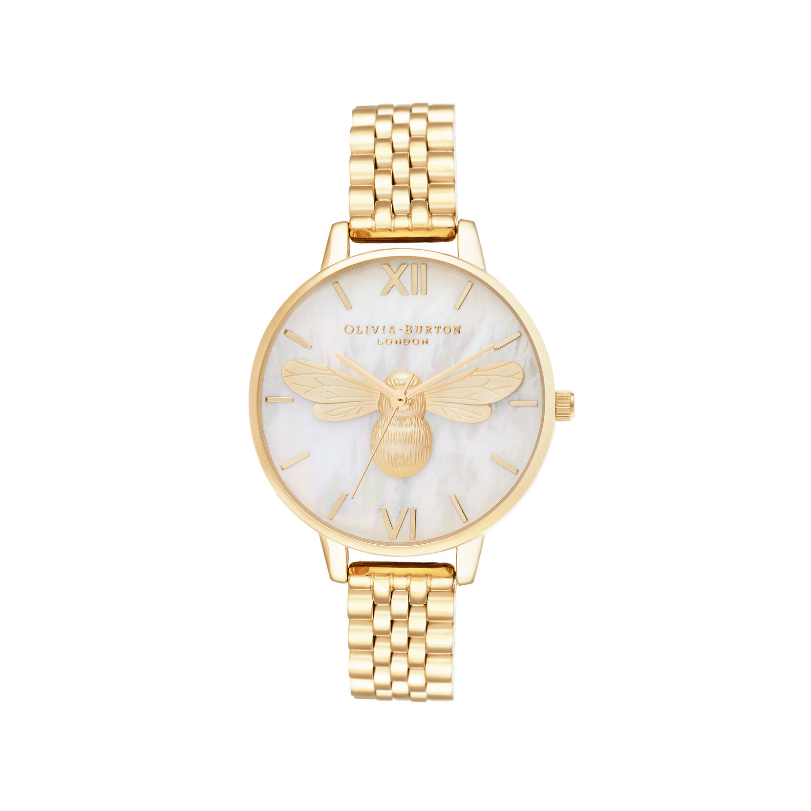 34mm White & Gold Bracelet Watch
