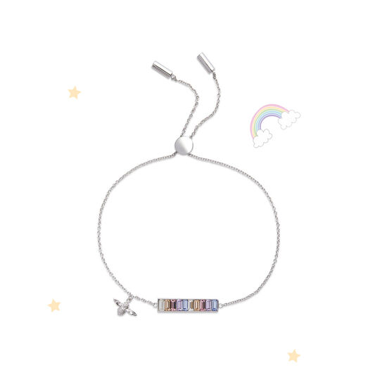Rainbow Bee Silver Bracelet