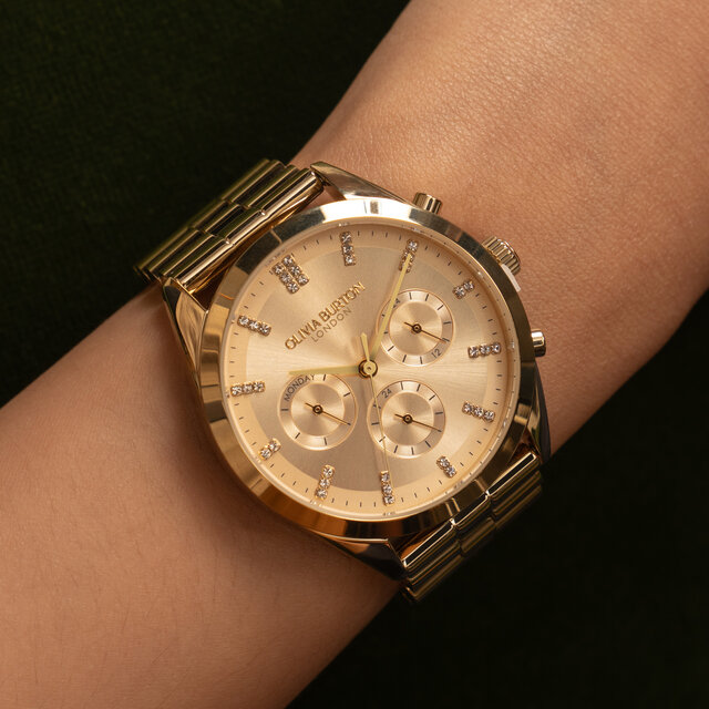 38mm City Classic Multifunction Gold Bracelet Watch