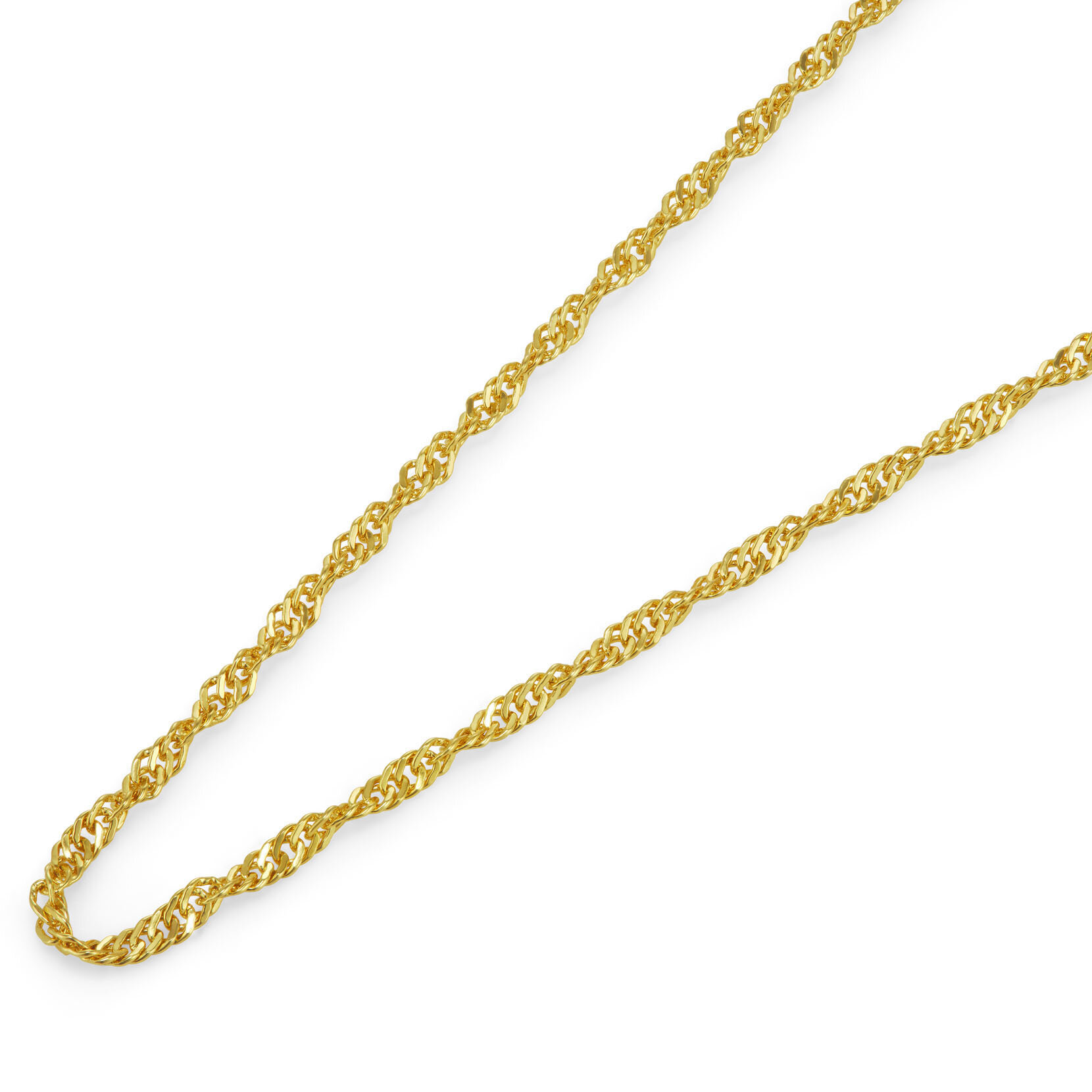 Twisted Rope Gold Plated Chain Necklace