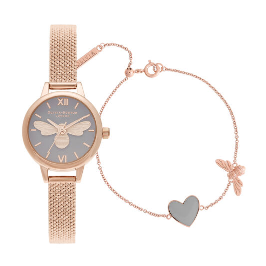 Coffret-cadeau You Have My Heart montre et bracelet or rose 