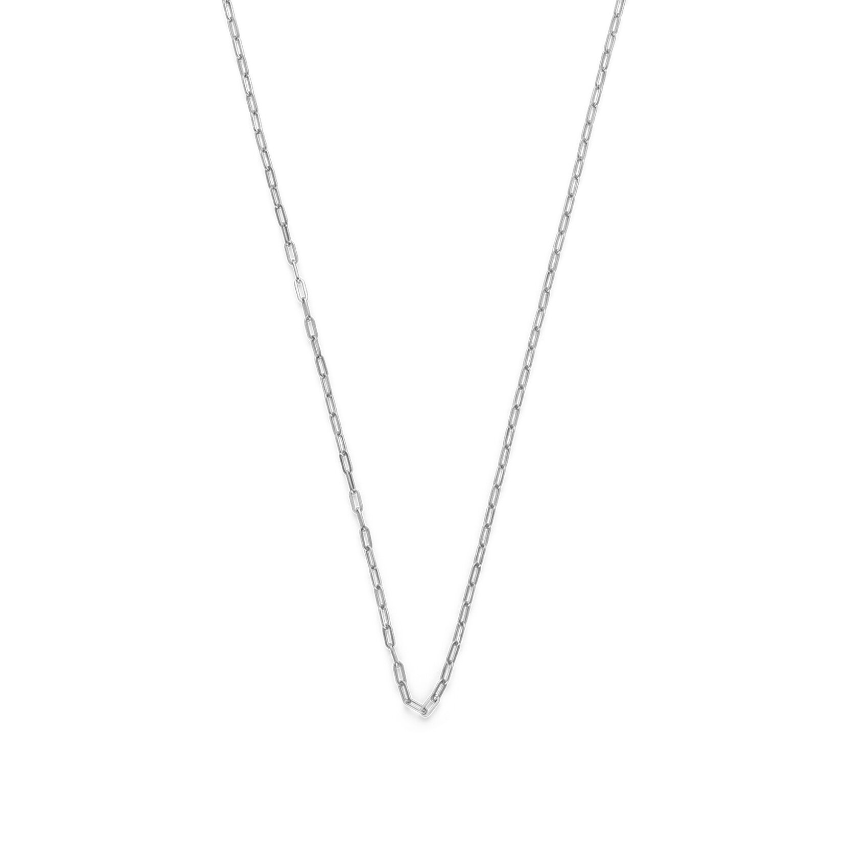 Mini Paperclip Silver Tone Chain Necklace