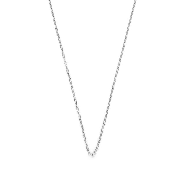 Mini Paperclip Silver Tone Chain Necklace