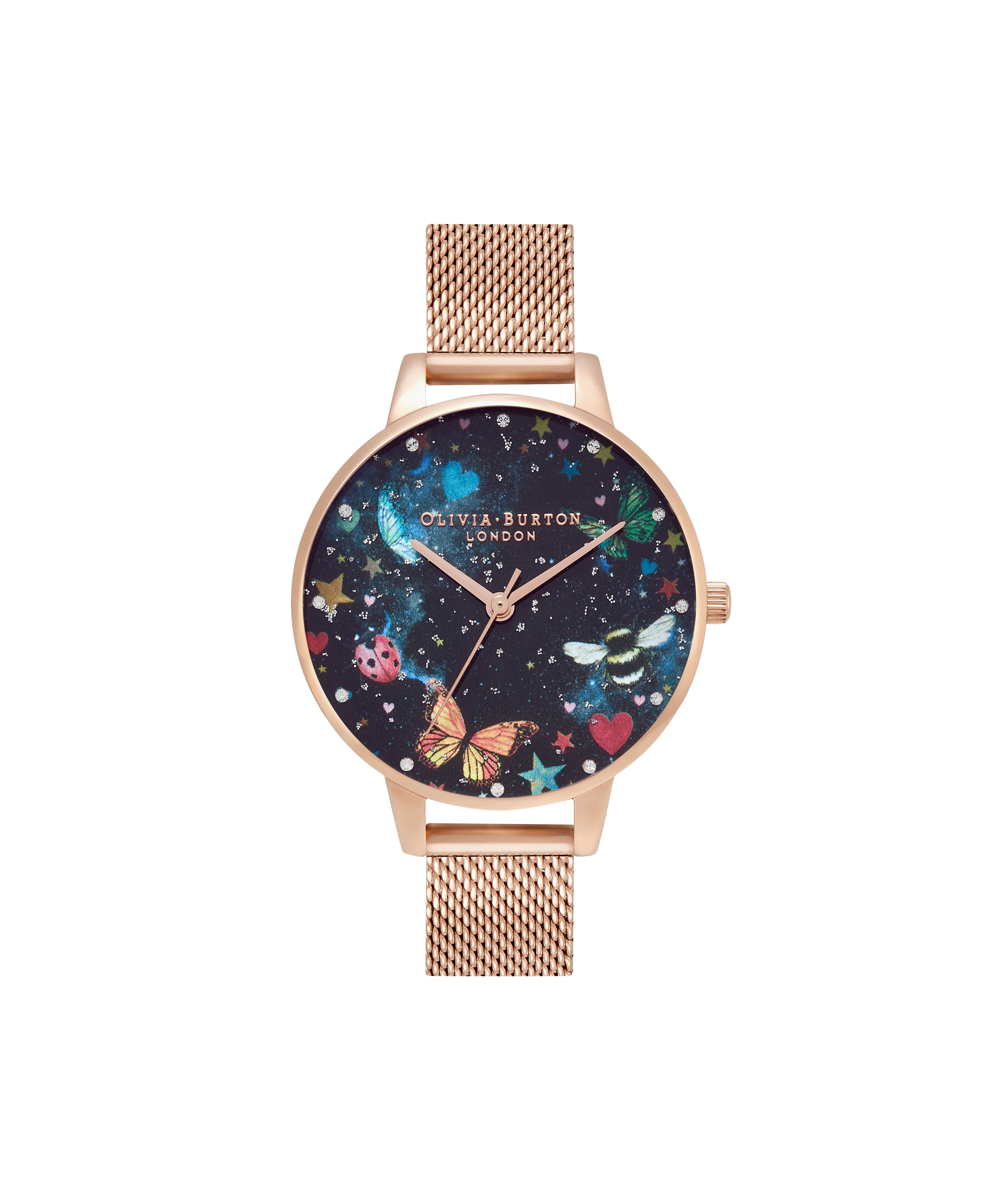 Olivia burton watches 2025 black and rose gold