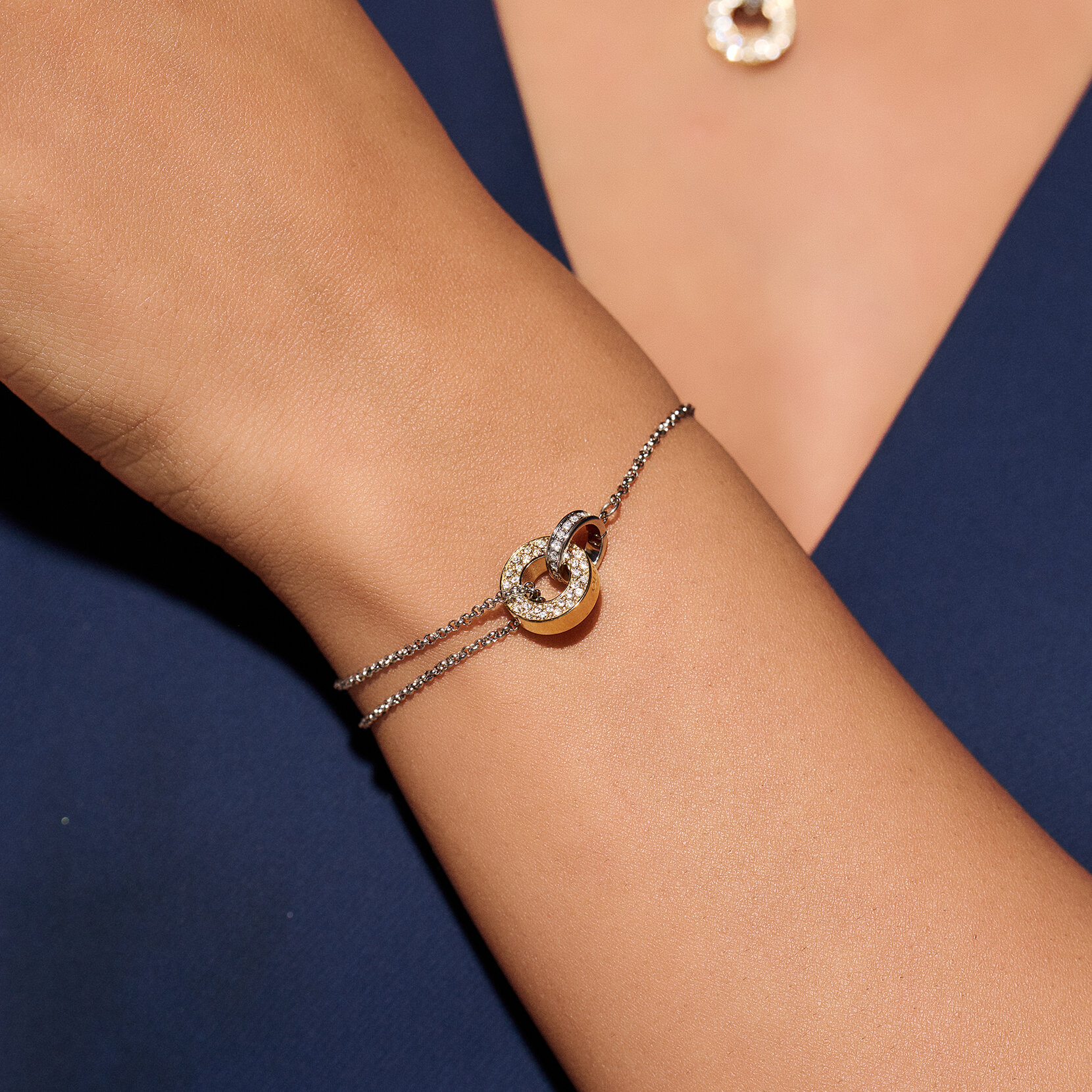 Interlink Two Tone Silver & Gold Bracelet