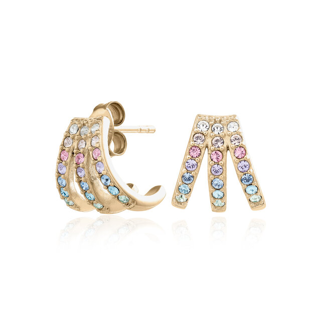 Gold Rainbow Claw Earrings