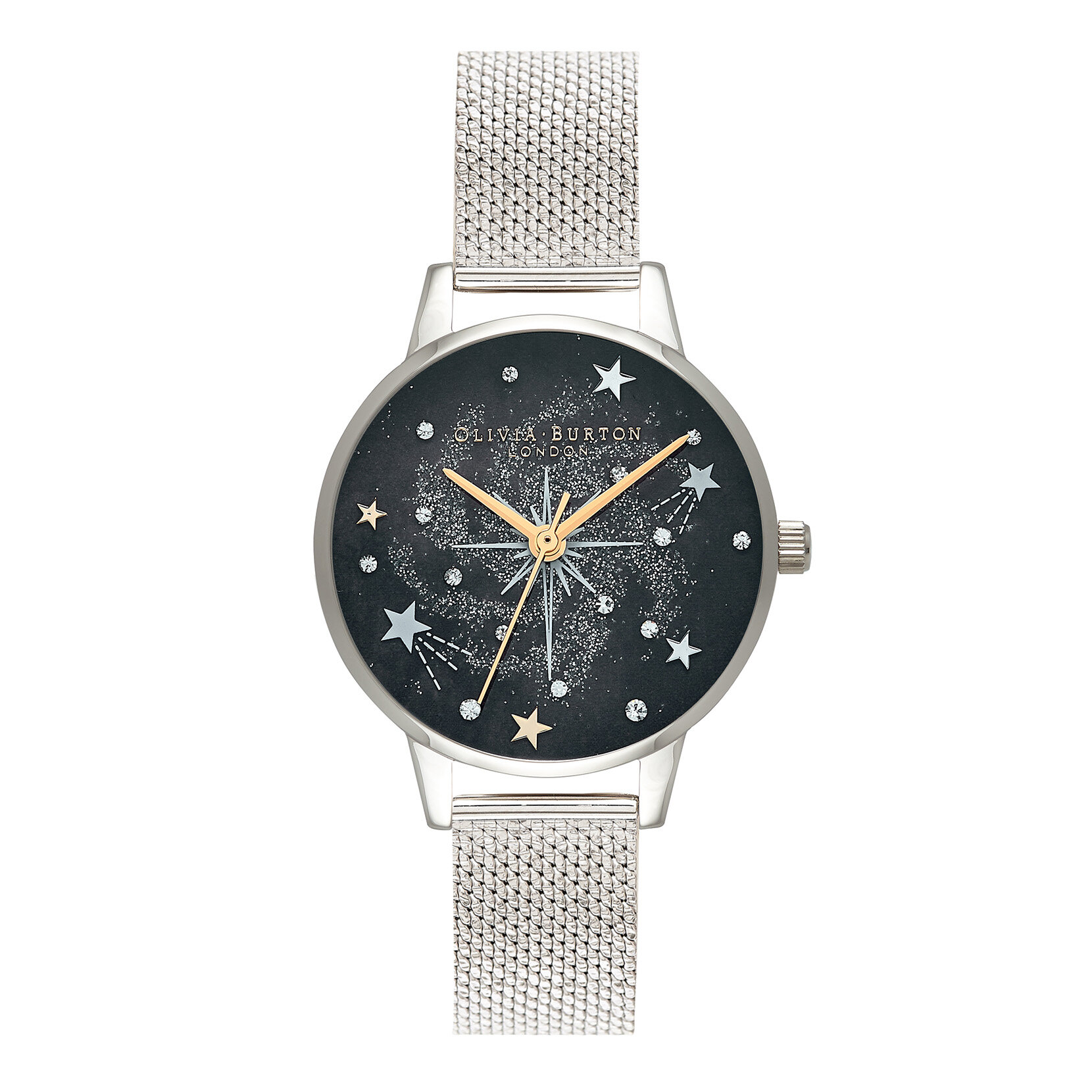 Cadran Celestial à cadran Midi et bracelet milanais argent