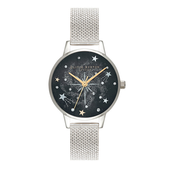 Cadran Celestial à cadran Midi et bracelet milanais argent