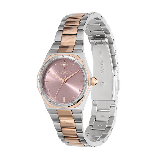 28mm Mini Hexa Mauve & Two Tone Bracelet Watch
