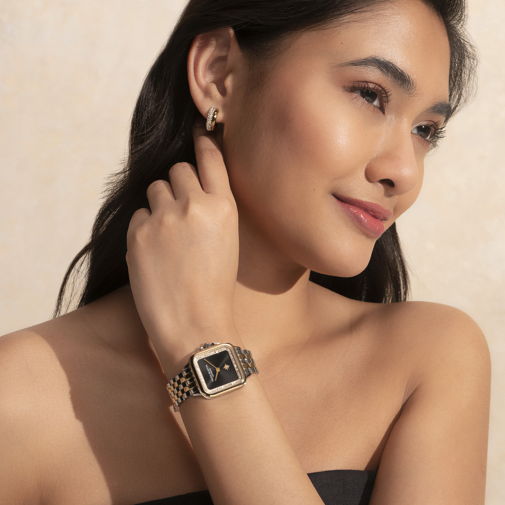 Montre Grosvenor Noir & Bracelet Bicolore 28 mm