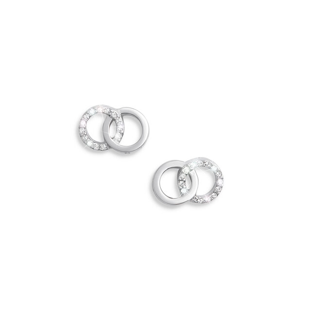 Silver Interlink Stud Earrings